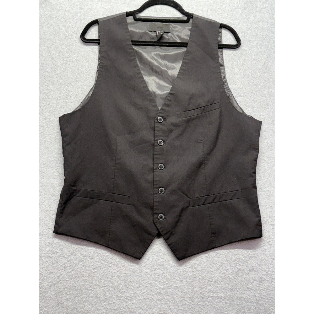 HM Mens Slim Fit Suit Vest Black Waistcoat Size 44R 0247136 1